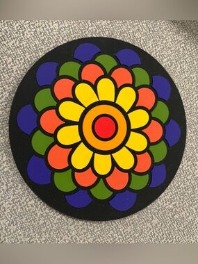 Colorful Mandala Round Rubber Trivet 🌈